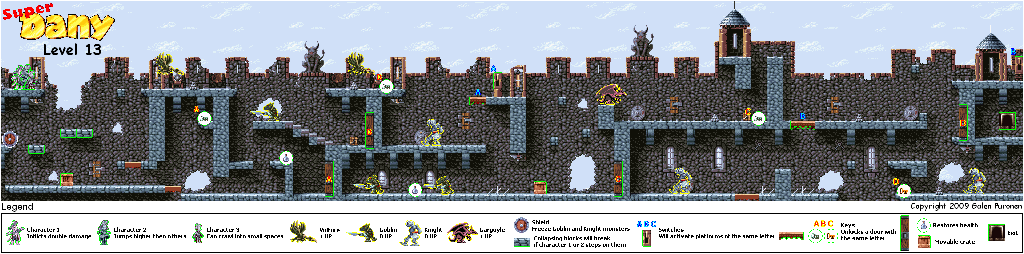 Thumbnail for a map of Level 13 for the SNES game Super Dany.