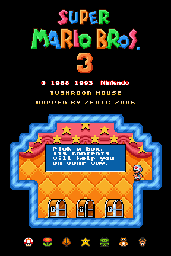 Thumbnail for a map of Super Mario Bros. 3 Mushroom House for the SNES game Super Mario All-Stars.