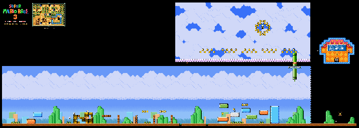 Thumbnail for a map of Super Mario Bros. 3 World 1-3 for the SNES game Super Mario All-Stars.
