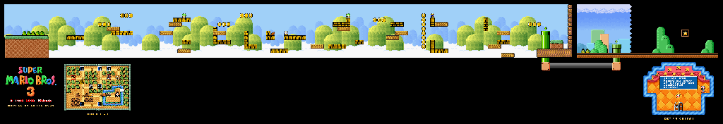 Thumbnail for a map of Super Mario Bros. 3 World 1-4 for the SNES game Super Mario All-Stars.