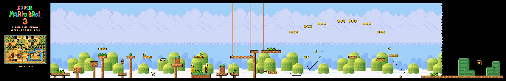 Thumbnail for a map of Super Mario Bros. 3 World 1-6 for the SNES game Super Mario All-Stars.