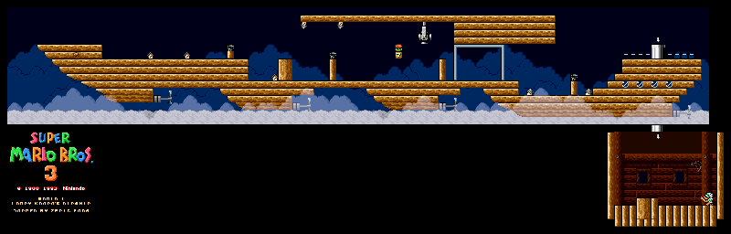 Thumbnail for a map of Super Mario Bros. 3 World 1-Airship for the SNES game Super Mario All-Stars.