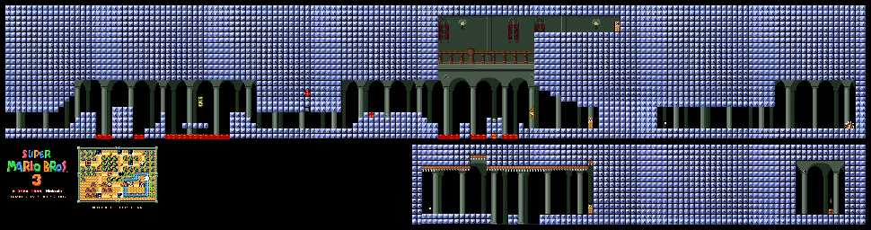 Thumbnail for a map of Super Mario Bros. 3 World 1-Fortress for the SNES game Super Mario All-Stars.