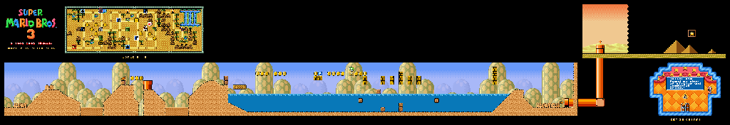 Thumbnail for a map of Super Mario Bros. 3 World 2-2 for the SNES game Super Mario All-Stars.