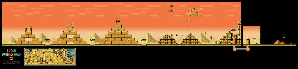 Thumbnail for a map of Super Mario Bros. 3 World 2-3 for the SNES game Super Mario All-Stars.