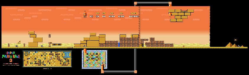 Thumbnail for a map of Super Mario Bros. 3 World 2-5 for the SNES game Super Mario All-Stars.