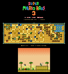 Thumbnail for a map of Super Mario Bros. 3 World 2-Boomerang Bros. 1 for the SNES game Super Mario All-Stars.