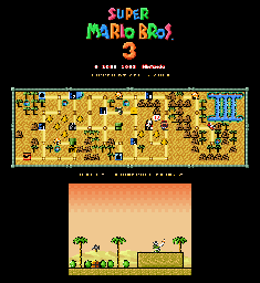 Thumbnail for a map of Super Mario Bros. 3 World 2-Boomerang Bros. 2 for the SNES game Super Mario All-Stars.