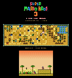 Thumbnail for a map of Super Mario Bros. 3 World 2-Fire Bros. for the SNES game Super Mario All-Stars.