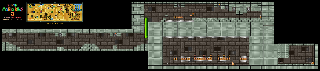 Thumbnail for a map of Super Mario Bros. 3 World 2-Fortress for the SNES game Super Mario All-Stars.