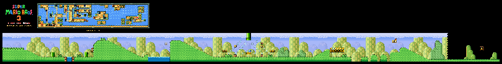 Thumbnail for a map of Super Mario Bros. 3 World 3-4 for the SNES game Super Mario All-Stars.