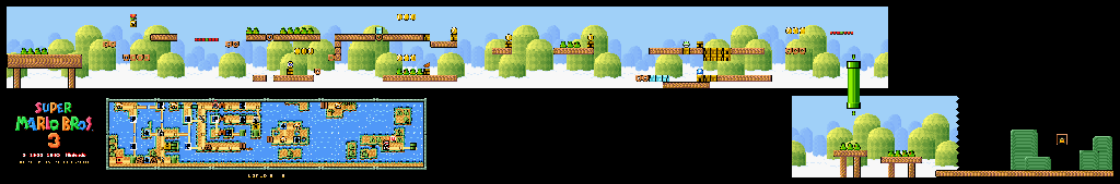 Thumbnail for a map of Super Mario Bros. 3 World 3-6 for the SNES game Super Mario All-Stars.
