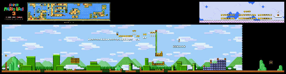 Thumbnail for a map of Super Mario Bros. 3 World 3-7 for the SNES game Super Mario All-Stars.