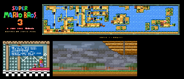 Thumbnail for a map of Super Mario Bros. 3 World 3-Castle for the SNES game Super Mario All-Stars.