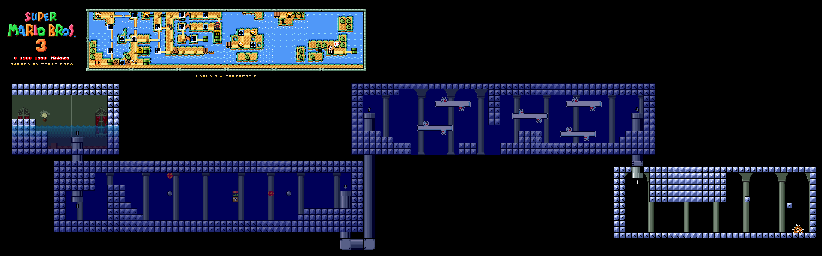 Thumbnail for a map of Super Mario Bros. 3 World 3-Fortress 2 for the SNES game Super Mario All-Stars.