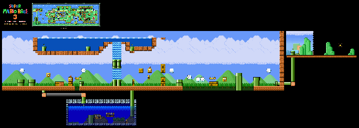 Thumbnail for a map of Super Mario Bros. 3 World 4-1 for the SNES game Super Mario All-Stars.