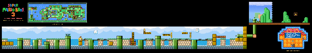 Thumbnail for a map of Super Mario Bros. 3 World 4-2 for the SNES game Super Mario All-Stars.