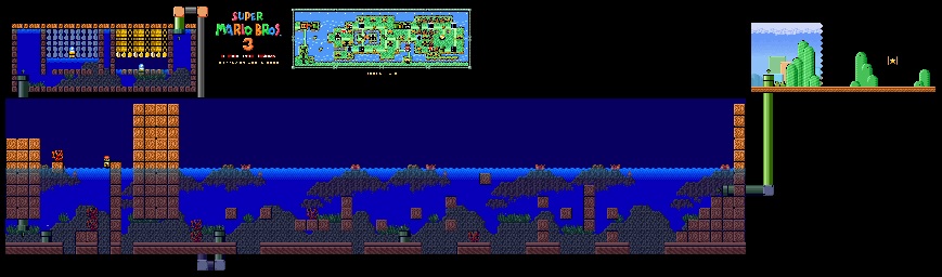 Thumbnail for a map of Super Mario Bros. 3 World 4-4 for the SNES game Super Mario All-Stars.