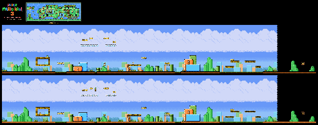 Thumbnail for a map of Super Mario Bros. 3 World 4-6 for the SNES game Super Mario All-Stars.