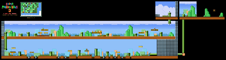 Thumbnail for a map of Super Mario Bros. 3 World 5-3 for the SNES game Super Mario All-Stars.