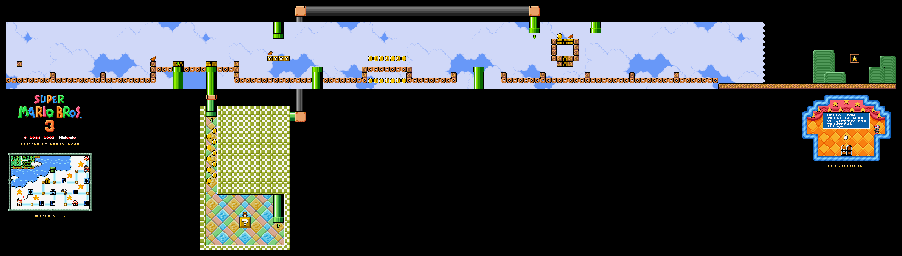 Thumbnail for a map of Super Mario Bros. 3 World 5-5 for the SNES game Super Mario All-Stars.