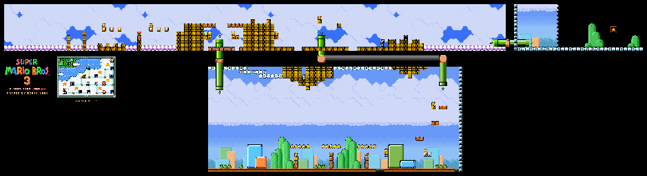 Thumbnail for a map of Super Mario Bros. 3 World 5-7 for the SNES game Super Mario All-Stars.