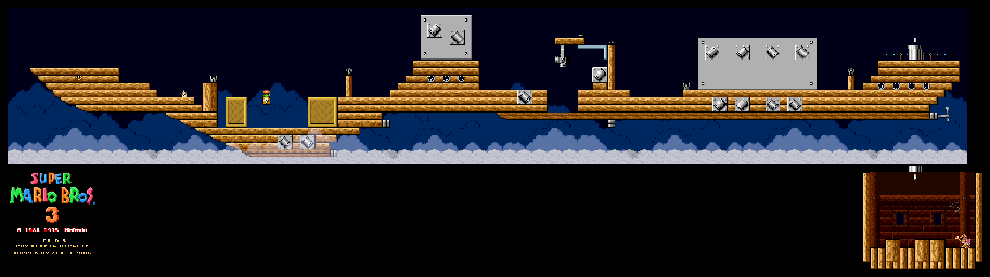 Thumbnail for a map of Super Mario Bros. 3 World 5-Airship for the SNES game Super Mario All-Stars.