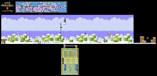 Thumbnail for a map of Super Mario Bros. 3 World 6-3 for the SNES game Super Mario All-Stars.