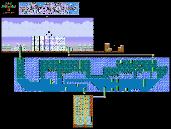 Thumbnail for a map of Super Mario Bros. 3 World 6-9 for the SNES game Super Mario All-Stars.