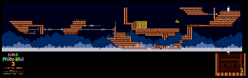 Thumbnail for a map of Super Mario Bros. 3 World 6-Airship for the SNES game Super Mario All-Stars.