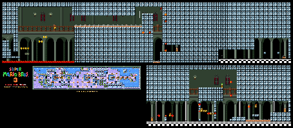 Thumbnail for a map of Super Mario Bros. 3 World 6-Fortress 1 for the SNES game Super Mario All-Stars.