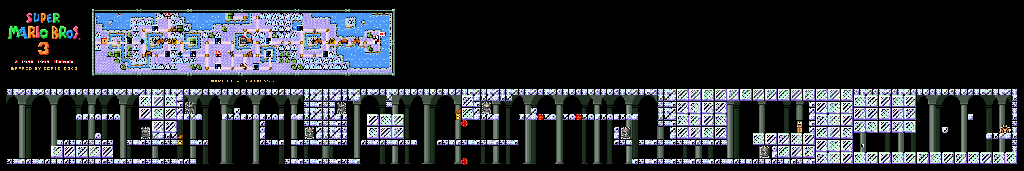 Thumbnail for a map of Super Mario Bros. 3 World 6-Fortress 2 for the SNES game Super Mario All-Stars.