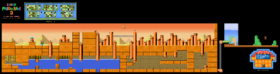Thumbnail for a map of Super Mario Bros. 3 World 7-2 for the SNES game Super Mario All-Stars.