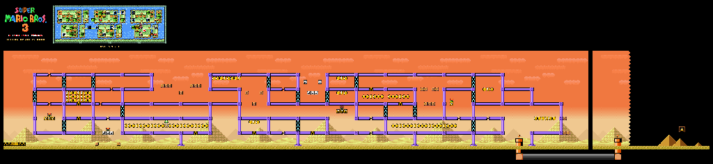 Thumbnail for a map of Super Mario Bros. 3 World 7-9 for the SNES game Super Mario All-Stars.