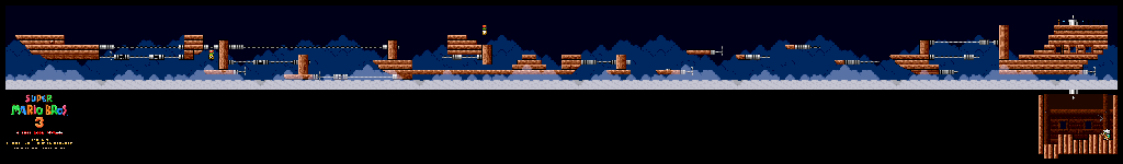 Thumbnail for a map of Super Mario Bros. 3 World 7-Airship for the SNES game Super Mario All-Stars.