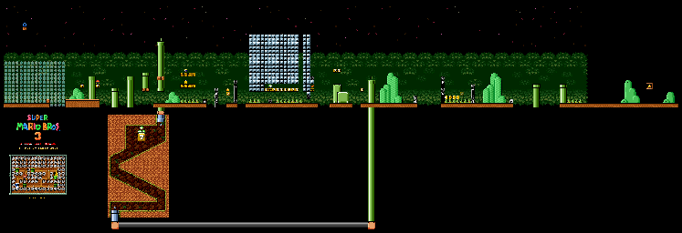 Thumbnail for a map of Super Mario Bros. 3 World 8-1 for the SNES game Super Mario All-Stars.