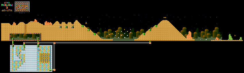 Thumbnail for a map of Super Mario Bros. 3 World 8-2 for the SNES game Super Mario All-Stars.