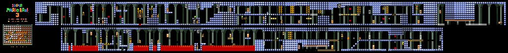 Thumbnail for a map of Super Mario Bros. 3 World 8-Fortress for the SNES game Super Mario All-Stars.