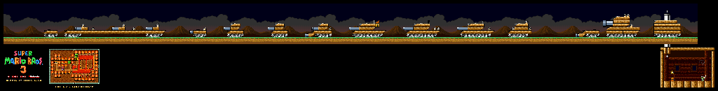 Thumbnail for a map of Super Mario Bros. 3 World 8-Tank Brigade 1 for the SNES game Super Mario All-Stars.
