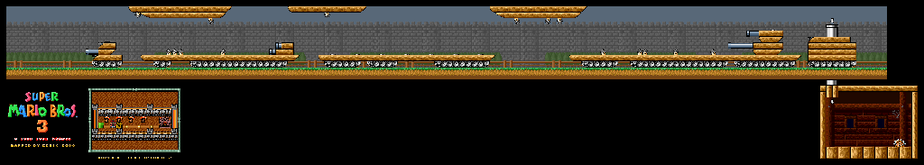 Thumbnail for a map of Super Mario Bros. 3 World 8-Tank Brigade 2 for the SNES game Super Mario All-Stars.