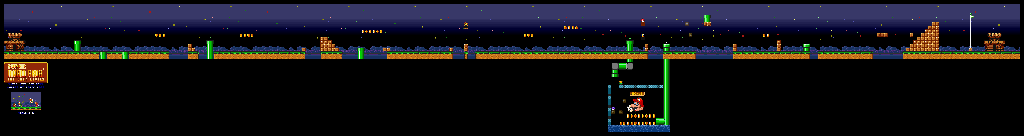 Thumbnail for a map of Super Mario Bros.: The Lost Levels World 2-2 for the SNES game Super Mario All-Stars.