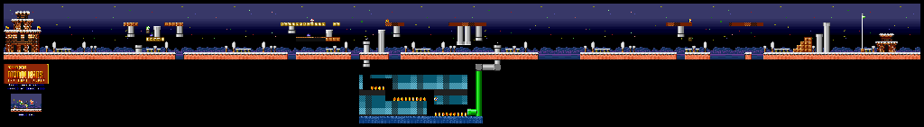 Thumbnail for a map of Super Mario Bros.: The Lost Levels World C-1 for the SNES game Super Mario All-Stars.