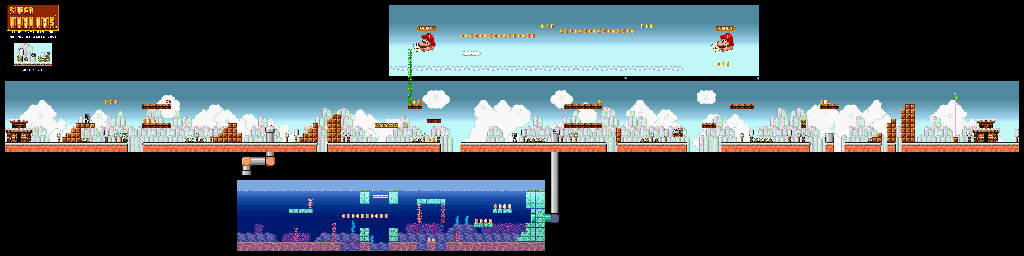 Thumbnail for a map of Super Mario Bros. World 5-2 for the SNES game Super Mario All-Stars.