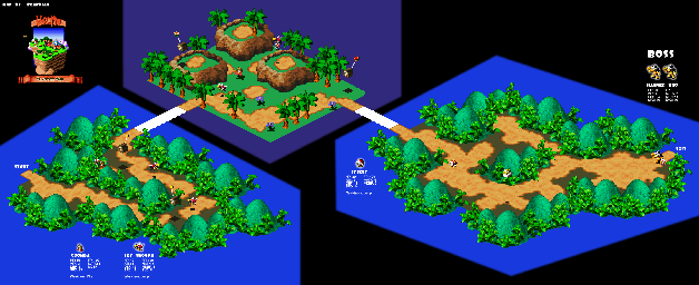 Thumbnail for a map of Mushroom Kingdom Mushroom Way for the SNES game Super Mario RPG: Legend Of The Seven Stars.