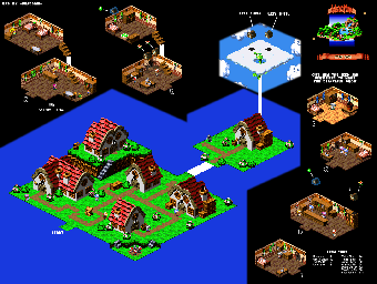 Thumbnail for a map of Pond To Pipes Rose Town (After Marrymore) for the SNES game Super Mario RPG: Legend Of The Seven Stars.
