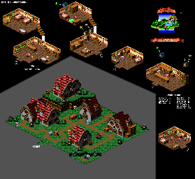 Thumbnail for a map of Pond To Pipes Rose Town (Bowyer) for the SNES game Super Mario RPG: Legend Of The Seven Stars.