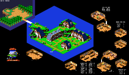 Thumbnail for a map of Seaside Town for the SNES game Super Mario RPG: Legend Of The Seven Stars.