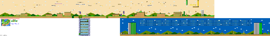 Thumbnail for a map of Donut Plains 1 for the SNES game Super Mario World.
