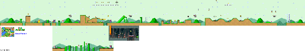 Thumbnail for a map of Donut Plains 4 for the SNES game Super Mario World.