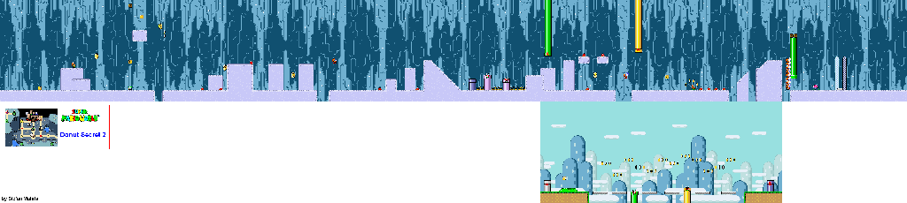 Thumbnail for a map of Donut Plains Donut Secret 2 for the SNES game Super Mario World.